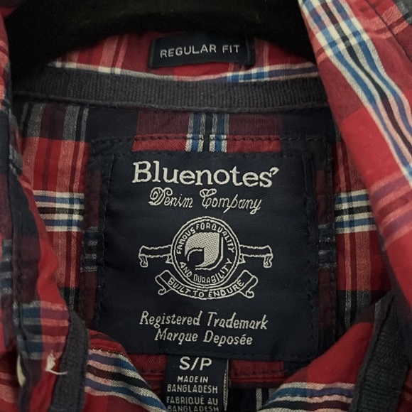 Bluenotes Men's Red Plaid Button-Up Shirt - Picture 3 of 3